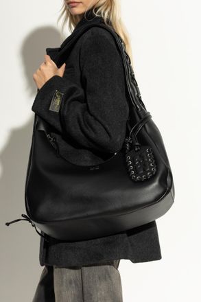 Ganni Shoulder Bag Type hobo Size medium, Womens, Black