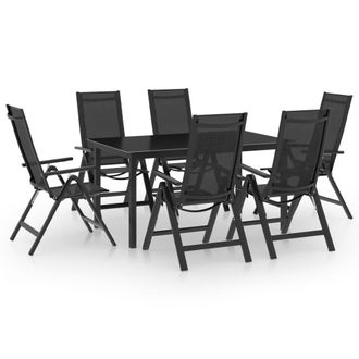 vidaXL Juego De Comedor Para Jard&iacute;n 7 Piezas Aluminio Gris Antracita Vidaxl