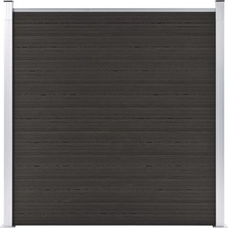 vidaXL Panel De Valla Wpc Negro 180x186 Cm Vidaxl