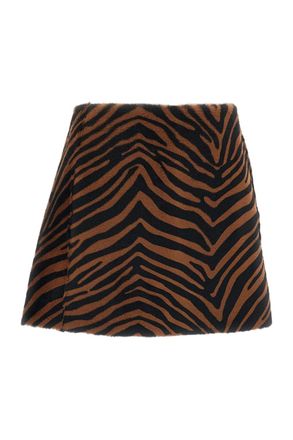 P.A.R.O.S.H. Animalier Pony-Effect Leather Mini Skirt