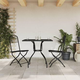 vidaXL Juego De Comedor De Jard&iacute;n 3 Pzas Malla Met&aacute;lica Gris Antracita Vidaxl
