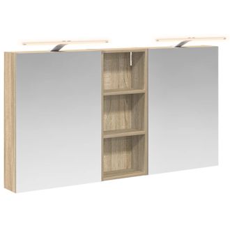 vidaXL Juego De Muebles De Ba&ntilde;o Con Estante 3 Pcs 130 X 14,5 X 70 Cm Vidaxl