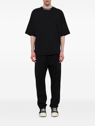Palm Angels Logo-Embroidered Cotton T-shirt - Black
