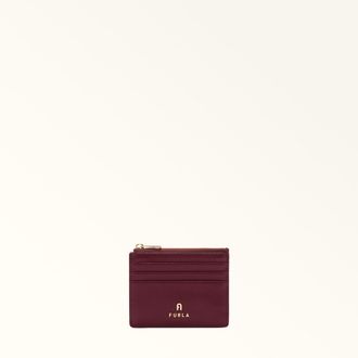 Furla Camelia Card Case S Ribes G Red Textured Leather Woman