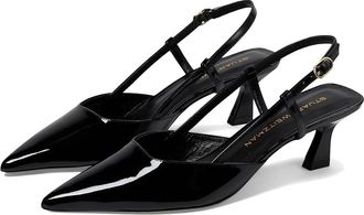 Stuart Weitzman Vinnie 50 Slingback High Womens Heels Black : 9.5 M, Leather