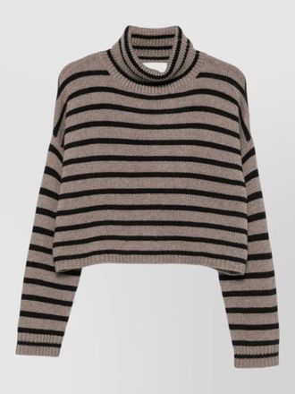 Lisa Yang striped ribbed cashmere turtleneck sweater