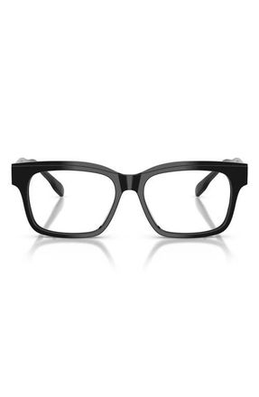 Tory Burch 55mm Rectangular Optical Glasses in Black /Clear Blue Light at Nordstrom
