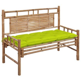 vidaXL Banco De Jard&iacute;n Con Coj&iacute;n Bamb&uacute; 120 Cm Vidaxl