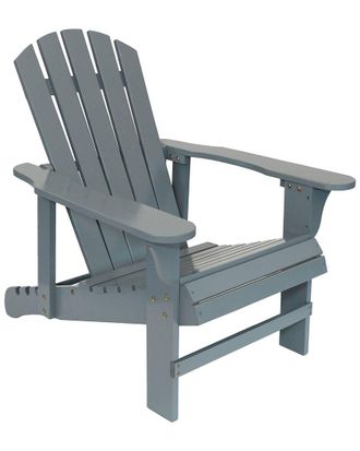 Sunnydaze Adirondack Chair With Adjustable Backrest Wood Outdoor Seat