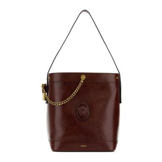 Versace Large Bucket Calf Leather - female - Versace - Bucket Bags - Brown - ONE SIZE - Bags