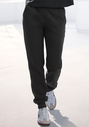 Buffalo Sweathose BUFFALO, Damen, Gr. 32/34, N-Gr, schwarz, Single Jersey, Obermaterial: 60% Baumwolle, 40% Polyester, bestickt, unifarben, bequem lang, Hosen