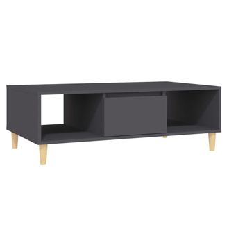 vidaXL Vidaxl - Mesa De Centro De Madera Contrachapada Gris 103,5x60x35cm