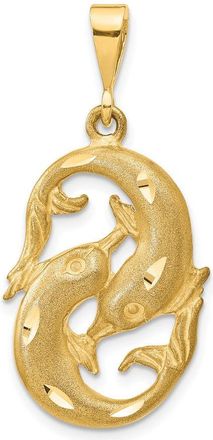 Diamond2Deal 10k Yellow Gold Pisces Zodiac Charm