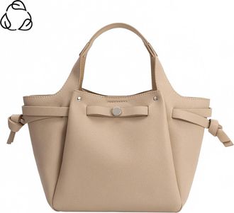 Melie Bianco Womens Avril Sky Recycled Vegan Leather Shoulder Bag In Beige