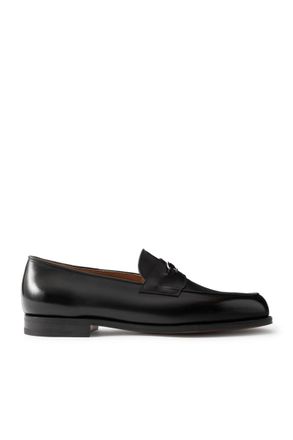 John Lobb Lopez Embellished Leather Penny Loafers