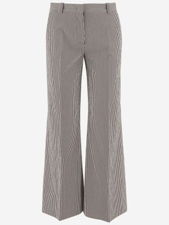 Ql2 Quelledue gestreepte broek van stretchkatoenmix