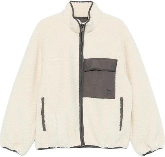 Maison Kitsun&eacute; Fleece-texture Panelled Jacket