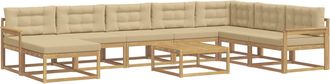 vidaXL Conjunto De Sof&aacute;s De Exterior 9 Uds. Y Beige Vidaxl