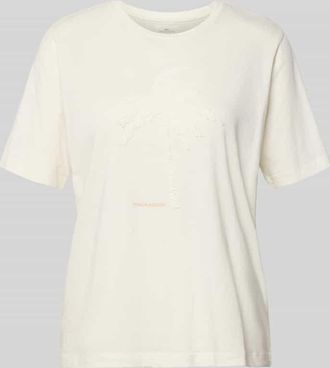 Fynch-Hatton Fynch-Hatton T-Shirt mit Motiv und Rundhalsausschnitt Modell PALMS in Ecru, Gr&ouml;&szlig;e XXL