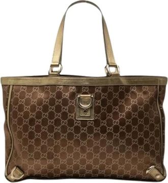 Gucci Pre-owned Tote Bags, female, Brown, Size: ONE SIZE Pre-owned Fabric Tote