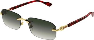Gucci Zonnebril - Heren - Zonnebrillen - Geel - 56 MM - Accessoires