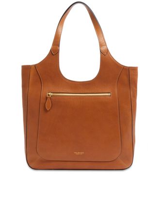 The Bridge Spacious Leather Tote Bag with Gold-tone Zipper