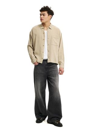 Cotton On Mens Washed Long Sleeve Shirt in Washed Stone at Nordstrom, Size Xx-Large