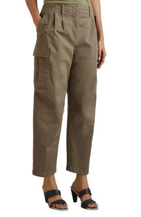 Reiss Indie Stretch Twill Ankle Cargo Pants in Khaki at Nordstrom Rack, Size 6 Us / 10 Uk