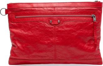 Balenciaga Pre-owned Clutches, female, Red, Size: ONE SIZE Pre-owned Leather Pouch