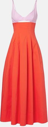 SIMKHAI Maddy cotton-blend poplin midi dress