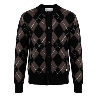 Ami Cardigan met ruitpatroon - Dames - Truien - Zwart - Maat: M Zijde