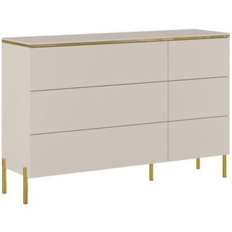 Vente-Unique Pascal Morabito - Com&ograve; 6 cassetti Beige e Dorato - vukia di