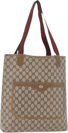 Gucci Pre-owned Vintage Tote Bag - Dames - Vintage Shopper - Beige - ONE Size - Leer - Vintage