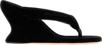 Balenciaga Black Suede Wedges