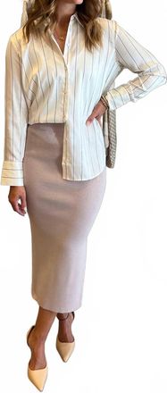 Rails Brixton Stripe Button Up Top In Beige