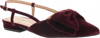 Chinese Laundry Womens Harmony Velvet Slingback Flats In Burgundy