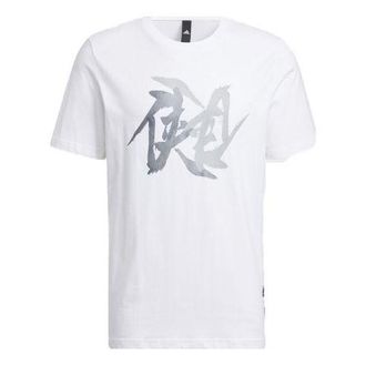 adidas Mens adidas WJ T GFX Martial Arts Series Word Printing Round Neck Short Sleeve White T-Shirt HE5167