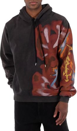 AMBUSH Ambush Mens Black Graphic-Print Cotton Hoodie