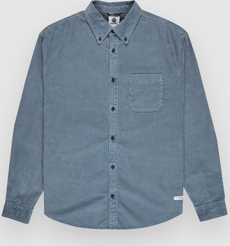Element Button Down Regular Corduroy Hemd blau
