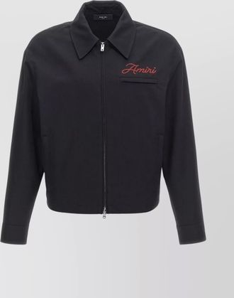 Amiri embroidered jacket with front pocket and collar