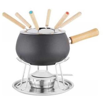 EVA Fonduta Smaltata Nera Opaca Set Pz.12