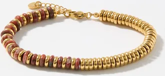 Simons Womens Natural stone and disc bracelet