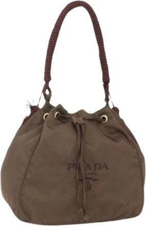 Prada Pre-owned Vintage Bucket Bag - Dames - Vintage Tas - Groen - ONE Size - Nylon - Vintage