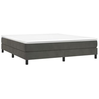 vidaXL Cama Box Spring Con Colch&oacute;n Terciopelo Gris Oscuro 160x200 Cm Vidaxl