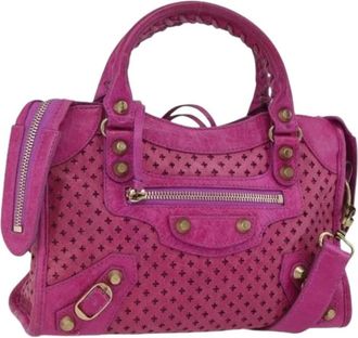 Balenciaga Pre-owned Handbags, female, Pink, Size: ONE SIZE Pre-owned Leather Handbag
