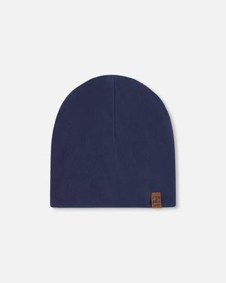 Deux par Deux Gender Inclusive Stretch Jersey Beanie in Navy Blue at Nordstrom, Size 12-24 M