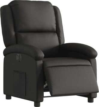 vidaXL Vidaxl - Sill&oacute;n Reclinable El&eacute;ctrico De Cuero Aut&eacute;ntico Negro