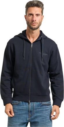 A|X Armani Exchange Blauwe Sweater met Fullzip en Capuchon - Heren - Vesten met rits - Blauw - XL - Hoodies & sweatvesten