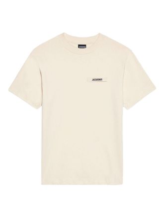 Jacquemus Beige Crewneck Logo Patch T-Shirt