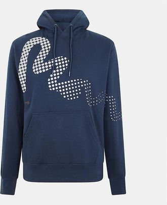 Money Clothing Mens Reflec Dot Hooded Long Sleeve Sweatshirt - Navy - Size: 38